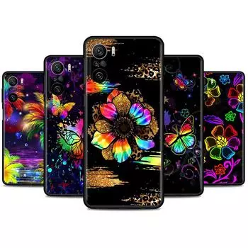 Чехол для Xiaomi Redmi Note 11 9S 10 9 8 7 9A 9C 9i K40 8T 10C 9T K50 силиконовый чехол с блестящими бабочками Redmi K40 Pro