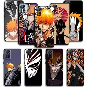 Чехол для Xiaomi Redmi Note 11t 11s 11 10 8 Pro 9 9s 9t 8t для Mi 10 8 9a 9c 10c 12c K60 японские комиксы Bleach Куросаки Ичиго For Redmi 9C