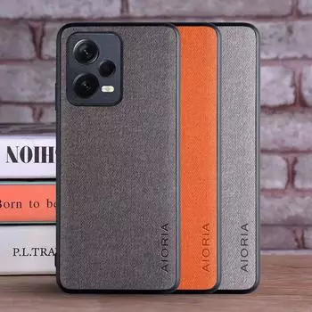 Чехол для Xiaomi Redmi Note 12 Pro Plus Turbo 4G 5G, роскошный текстильный кожаный мягкий чехол для redmi note 12 pro, чехол-капа Redmi Note 12 Turbo чёрный