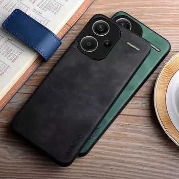 Чехол для Xiaomi Redmi Note 13 Pro Plus, прочный и шелковистый чехол из искусственной кожи для Redmi Note 13 Pro, чехол-коке note 13 pro 5g зелёный