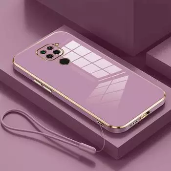 Чехол для Xiaomi Redmi Note 9 Redmi Note 9, чехол M2003J15SC M2003J15SG, роскошный чехол для телефона с квадратным покрытием, противоударная задняя крышка Redmi Note 9&Case & Strap снег белый