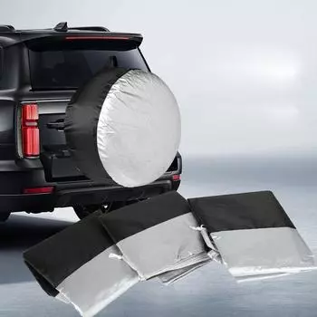 Чехол для запасного колеса, водонепроницаемый солнцезащитный козырек, автомобильный чехол для шин Oxford, черный и серебристый S