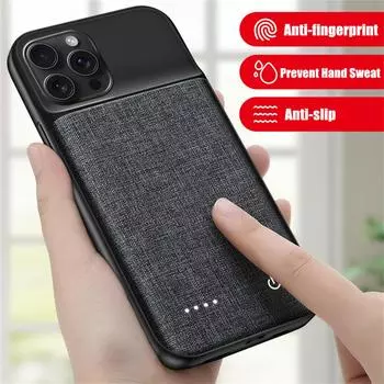 Чехол для зарядки Power Bank для IPhone 15 Pro Max 15 Plus 15 Pro 14 13 12 Чехлы с внешним аккумулятором 6800 мАч Портативное зарядное устройство Крышка Power Bank iphone 15 чёрный
