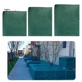 Чехол для защиты растений, нетканый материал, защита от замерзания, многоразовый зимний теплый чехол с завязкой для садовых растений, кустарников M зелёный