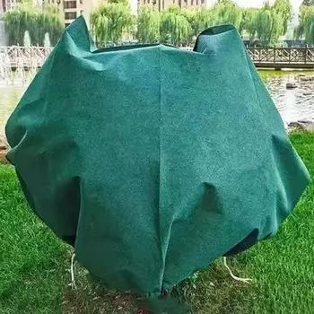 Чехол для защиты растений, нетканый материал, защита от замерзания, многоразовый зимний теплый чехол с завязкой M зелёный