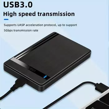 Чехол для жесткого диска SATA к USB3.0, корпус для жесткого диска, 2,5-дюймовый чехол для жесткого диска, поддержка 6 Гбит/с, чехол для мобильного внешнего жесткого диска для ПК, ноутбука чёрный