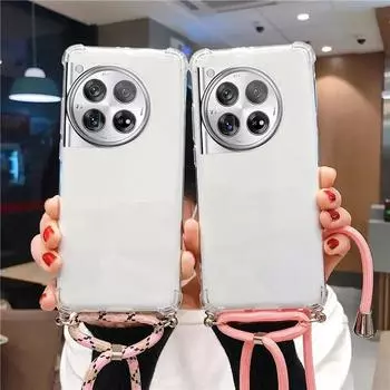 Чехол для ZTE Nubia Z60S Pro Crossbody ожерелье ремешок прозрачный мягкий чехол для Nubia Z60S Pro Z60 ультра ударопрочный прозрачный чехол для телефона ZTE nubia Z60S Pro оранжевый