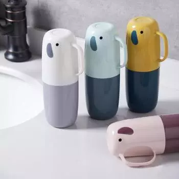 Чехол для зубной щетки, модная креативная легкая коробка для зубной пасты, чашка для зубной щетки, аксессуар для ванной комнаты для дома серый белый