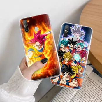 Чехол Dragon Ball Super TPU для iPhone XR 7 8 14 15 11 12 13 X XS Pro Max Xiaomi Redmi 13C Note 9 Samsung A22 S23 S24 Ultra Plus VIVO iPhone 8 аэро