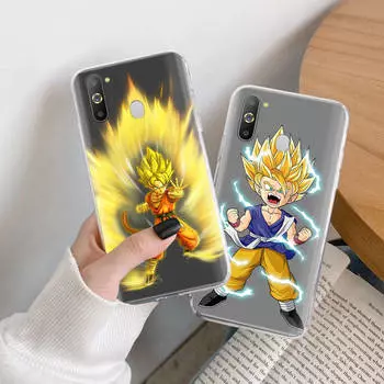 Чехол Dragon Ball Z TPU для iPhone XR 7 8 14 15 11 12 13 X XS Pro Max Xiaomi Redmi 13C Note 9 Samsung A22 S23 S24 Ultra Plus VIVO Redmi 10C кожа буйвола