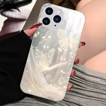 Чехол Dream Butterfly Liquid Glass для Apple 15 ProMax и 14 ProMax — защита от падений iPhone 12 Pro Max