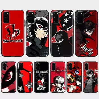 Чехол DT20 Persona 5 Joker для Samsung A04 A14 A23 A34 A54 M23 M33 M52 M53 Realme 10 9 C30S C35 C55 VIVO Y02S Y21 Y33S Y51 X80 Pro Прозрачный чехол Samsung S22 Ultra эбеновый