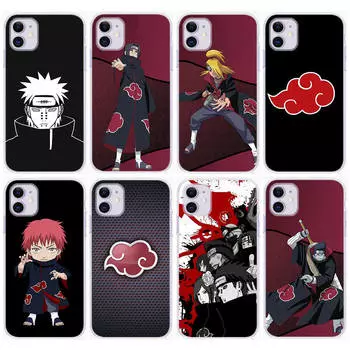 Чехол DT30 Akatsuki Naruto для Samsung A04 A14 A23 A34 A54 M23 M33 M52 M53 Realme 10 9 C30S C35 C55 VIVO Y02S Y21 Y33S Y51 X80 Pro Прозрачный чехол Infinix Note 11 арлекин