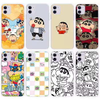 Чехол DT43 Crayon Shin Chan для Samsung A04 A14 A23 A34 A54 M23 M33 M52 M53 Realme 10 9 C30S C35 C55 VIVO Y02S Y21 Y33S Y51 X80 Pro Прозрачная крышка Infinix Note 12 VIP олений