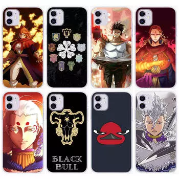 Чехол DT51 Black Clover Anime для Samsung A04 A14 A23 A34 A54 M23 M33 M52 M53 Realme 10 9 C30S C35 C55 VIVO Y02S Y21 Y33S Y51 X80 Pro Прозрачная крышка Infinix Hot 9 Pro ирис