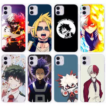 Чехол DT7 Hero Academia для Samsung A04 A14 A23 A34 A54 M23 M33 M52 M53 Realme 10 9 C30S C35 C55 VIVO Y02S Y21 Y33S Y51 X80 Pro Прозрачный чехол Infinix Zero 30 5G коричневато-жёлтый
