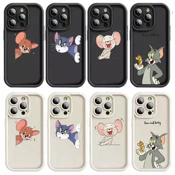 Чехол E-12 Том и Джерри для iPhone 15 14 13 12 8 Plus Samsung S24 S23 Ultra A04S A05S Huawei P40 P50 P60 Nova 11 Pro Max OPPO A17K Reno 10 Huawei Nova 10 бездна
