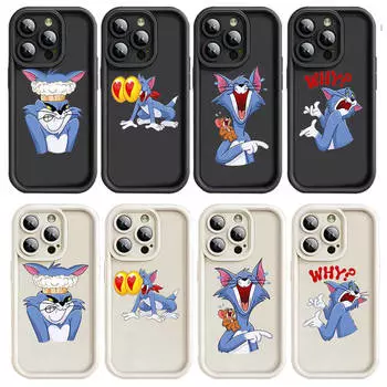 Чехол E-18 Tom Mouse для iPhone 15 14 13 12 8 Plus Samsung S24 S23 Ultra A04S A05S Huawei P40 P50 P60 Nova 11 Pro Max OPPO A17K Reno 10 OPPO A77s кожа буйвола