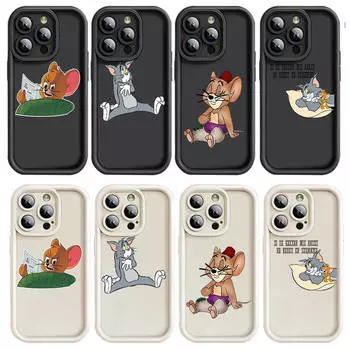 Чехол E-25 Том и Джерри для iPhone 15 14 13 12 8 Plus Samsung S24 S23 Ultra A04S A05S Huawei P40 P50 P60 Nova 11 Pro Max OPPO A17K Reno 10 Samsung A04e бездна