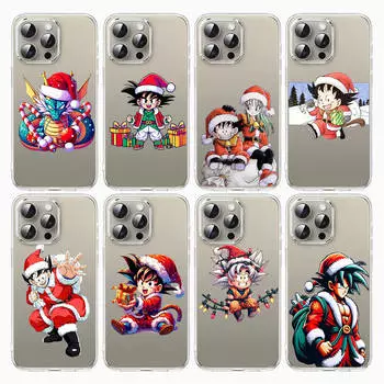 Чехол E-35 Christmas Goku для iPhone 7 8 11 12 13 14 15 16 Pro Max Plus Mini Xiaomi Redmi A3 9A 9C 10A 10C 13C Note 9 11 Realme Narzo C30 C55 iPhone 8 Plus пламенный