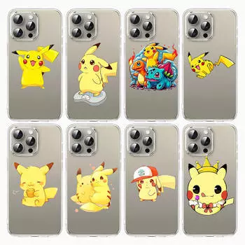 Чехол E-49 Cute Pikachu для iPhone 7 8 11 12 13 14 15 16 Pro Max Plus Mini Xiaomi Redmi A3 9A 9C 10A 10C 13C Note 9 11 Realme Narzo C30 C55 Redmi Note 10 Pro 5G арлекин