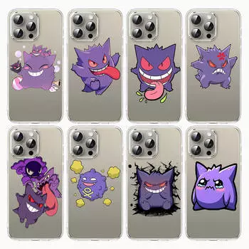Чехол E-52 Pokemon Gengar для Samsung A04S A05 A14 A06 A51 A15 A16 A12 S20 S21 S24 Ultra A55 A54 OPPO Reno 8 5 A22 A23 A25 A35 A34 A52 A11 Samsung A6 2018 бездна