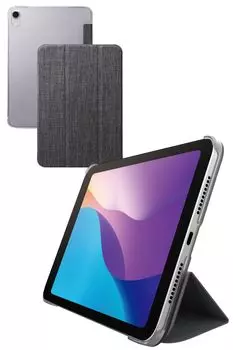 Чехол ELECOM iPad mini7 Pro mini6 6-го поколения, тканевый, прозрачный, задняя панель, 2 угла, черный (А17 2024) ТБ-A24SWVCBK чёрный