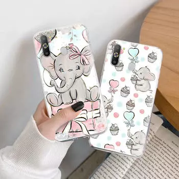 Чехол Elephant TPU для iPhone XR 7 8 14 15 11 12 13 X XS Pro Max Xiaomi Redmi 13C Note 9 Samsung A22 S23 S24 Ultra Plus VIVO Samsung J2 Prime аэро
