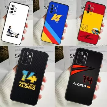 Чехол F1 Racing Fernando Alonso 14 для Samsung Galaxy A34 A35 A14 A15 A25 A53 A33 A13 A52 A32 A12 A51 A71 A54 A55 Samsung A52S 5G