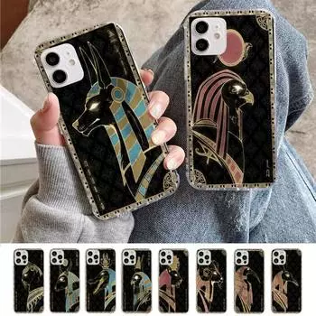 Чехол FHNBLJ Egypt Nefertiti Anubis Ankh для телефона iPhone 11 12 13 Mini Pro Max 8 7 6 6S Plus X 5 S SE 2020 XR XS 10, чехол 12 Pro Max
