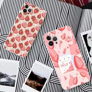 Чехол FHNBLJ Summer Strawberry для iPhone 13 14 Pro Max XS XR 12 11 Pro 13 Mini 6 7 8 Plus с прозрачной задней крышкой iphone 12 pro