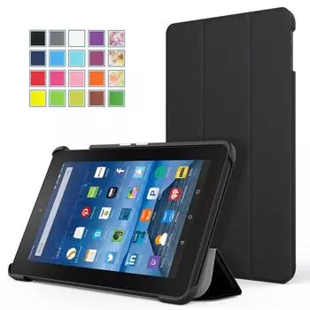 Чехол Fire 7 2015 ATiC Amazon Fire 7 2015 Tablet Openable Thin Stand Case BLACK - (5-е поколение) Тройной сгиб чёрный