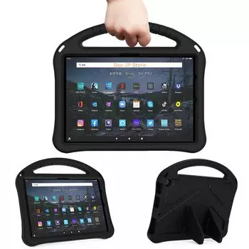 Чехол Fire HD10 2021 года, чехол Fire HD10 Plus, чехол Fire HD10 11-го поколения для планшета, чехол для детей, функция подставки с ручкой, удобно держать, милый, сверхлегкий, EVA чёрный