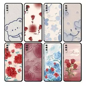 Чехол Flower Cute для Samsung Galaxy A50 A70 M52 A30 A20s A20e A10 A40 A10s M51 M31 M30s M13 5G черный чехол для телефона Samsung A60