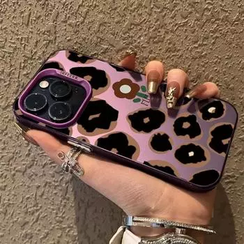 Чехол Flower Leopard для iPhone 16 Samsung A55 A35 M35 S24 FE Xiaomi Redmi Note 13 Pro 14C Huawei Honor 200, противоударный чехол-бампер для телефона с защитой от царапин Samsung A54 5G