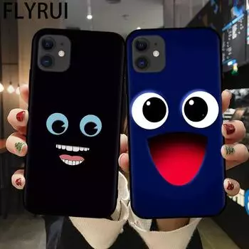 Чехол FLYRUI 3D funny face черный мягкий чехол из ТПУ для iPhone SE2 11 Pro XS MAX XS XR 8 7 6 Plus 12 mini 12ProMax iPhone 6 6S