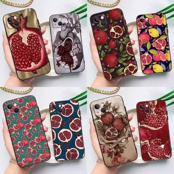 Чехол Food Fruit Red Pomegranate для iPhone 15 11 12 13 14 Pro Max 12 13 Mini X XS Max XR 7 8 Plus SE 2020 Cover Coque iPhone 14Pro MAX