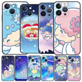 Чехол Funda для Apple iPhone 14 11 13 7 12 Pro 7 XR XS Max 8 Plus 6 14Pro 13Mini черный мягкий чехол для телефона LittleTwinStars милый iPhone 14 Pro Max