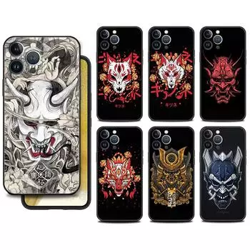 Чехол Funda для Apple iPhone 14 11 13 7 12 Pro 7 XR XS Max 8 Plus 6 14Pro 13Mini черный мягкий чехол для телефона самурай они маска iPhone 14 Pro Max