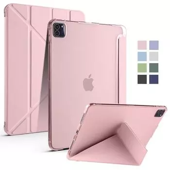 Чехол Funda для iPad Pro 2024, 11 дюймов, мягкий чехол из ТПУ на магнитной складной подставке для iPad Pro 11, 2024 M4, чехол с держателем для ручек For iPad Pro 11 2024 чёрный