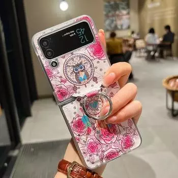 Чехол Funda для Samsung Galaxy Z Flip 6 5 4 3 Owl Butterfly Flash Drilling Shockproof Protetcion Чехол для мобильного телефона Samsung Z Flip 6