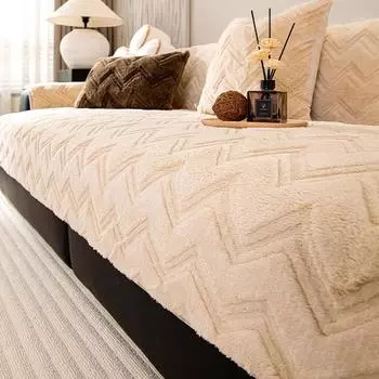 Чехол Funda Sofa Mats Winter Living Home Нескользящий Water Ripple Fleece Sofa Cushion Couch Sofa Covers 70X70