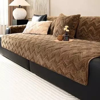 Чехол Funda Sofa Mats Winter Living Home Нескользящий Water Ripple Fleece Sofa Cushion Couch Sofa Covers 70X70