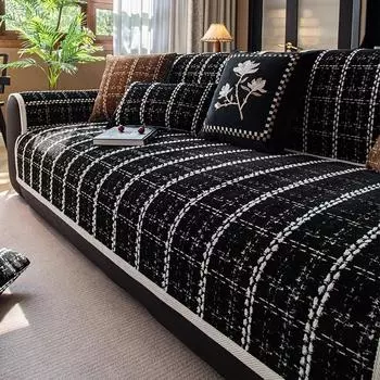 Чехол Funda Sofa Mats Winter Living Home Нескользящий шотландский клетчатый диван Подушка Чехлы для дивана 70X70
