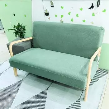 Чехол-футон из цельного дерева, защитный чехол для дивана, мягкая мебель без подлокотников, чехол с эластичной подошвой для детей, спандекс, жаккард M(2 seater cover)