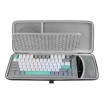 Чехол Geekria Keyboard Hard Shell Travel Carrying Case для 84-клавишной портативной клавиатуры, совместимой с версией Keychron K2, ASUS ROG Azoth AULA F75 Redragon K673 PRO 75%