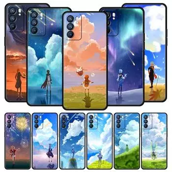 Чехол Genshin Impact для Oppo Find X6 Pro X5 A54 A53 A52 A9 A15 A95 A17 A16 A76 A74 A57 A31 Reno8 Reno7 Reno6 Pro 5G Cover Oppo A9 2020