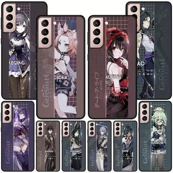 Чехол Genshin Impact для Samsung Galaxy S23 S22 Ultra S20 S21 FE S10E S10 Lite S8 S9 Plus черный мягкий чехол-бампер из ТПУ для мобильного телефона Samsung S8