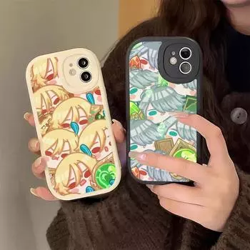 Чехол Genshin Impact для телефона из жесткой кожи для iPhone 14 13 12 Mini 11 14 Pro Max Xs X Xr 7 8 Plus 6 6s iphone 7 or 8