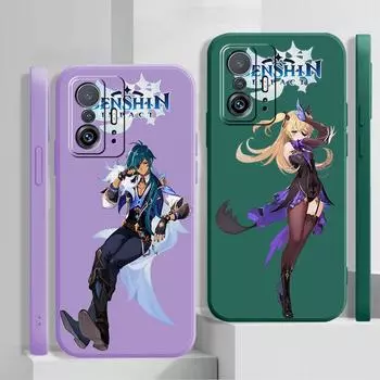 Чехол Genshin Impact для Xiaomi Mi 9 SE 10 10T 11T 6 10S 8 Pro 11 Lite 6X Poco X3 X4 NFC M3 M4 Pro F3 GT силиконовый жидкий чехол Xiaomi Poco F3 GT
